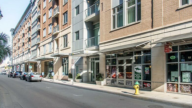 Home exchange at the Studio Homes at Ellis Square, street view