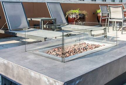 Home exchange, the Studio Homes at Ellis Square, rooftop deck firepit