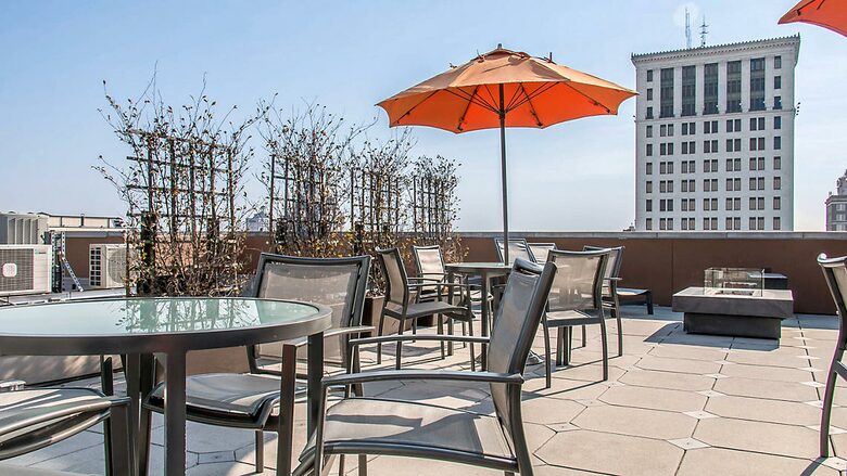 Home exchange at the Studio Homes at Ellis Square, rooftop deck