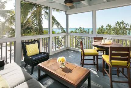 Home exchange in Key West FL, Hyatt Beach House screened-in balcony