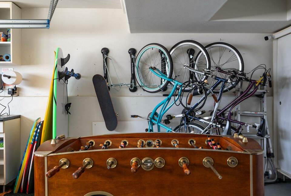 Home exchange in Oxnard CA, garage with foosball table