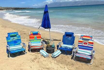 Beach chairs provided for all three Kapalua beaches
