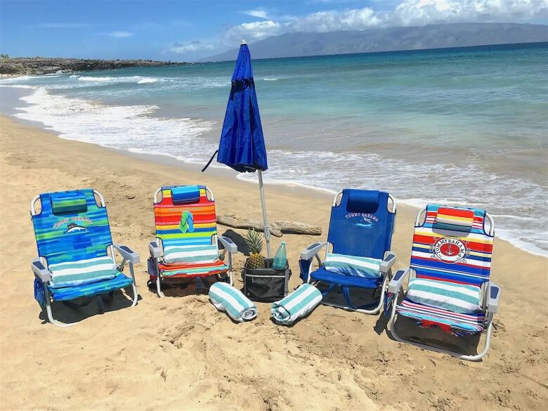 Beach chairs provided for all three Kapalua beaches