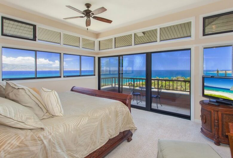 Master bedroom with sweeping views