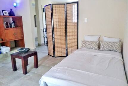 The futon in the 2nd living area makes a comfy bed!