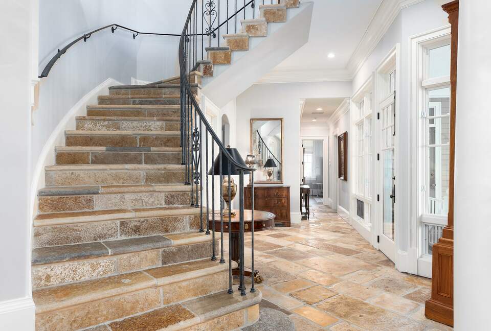 stairway leading to main level