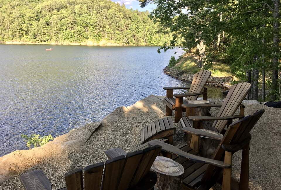 Private Lakeside Fire Pit and Lounge Area