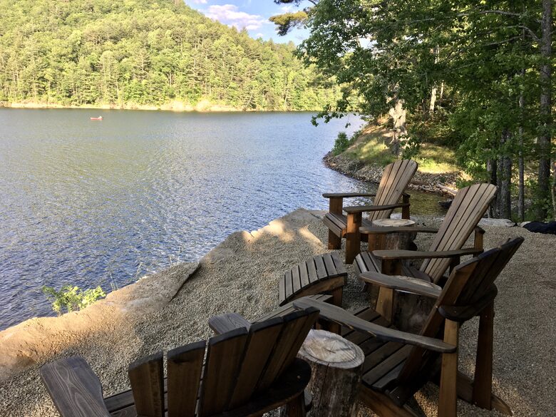 Private Lakeside Fire Pit and Lounge Area