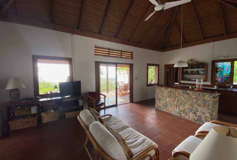 Home Exchange in St. John, USVI, Living and kitchen