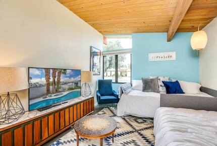 Home Exchange in Palm Springs, CA, guest bedroom with TV