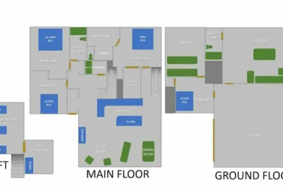 Home Exchange in South Lake Tahoe, CA, floor plans of the home