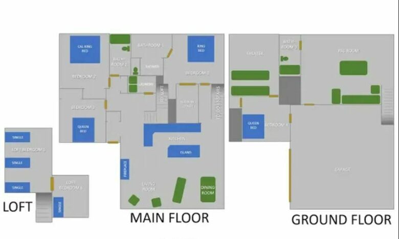 Home Exchange in South Lake Tahoe, CA, floor plans of the home