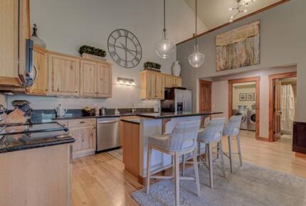 Home Exchange in Steamboat Springs, CO, kitchen and loft view