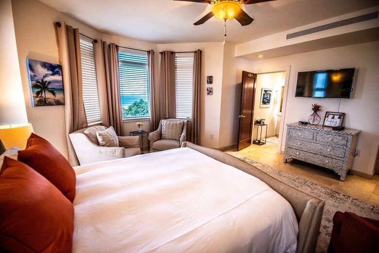 Home Exchange in St. John, USVI, guest bedroom with tv