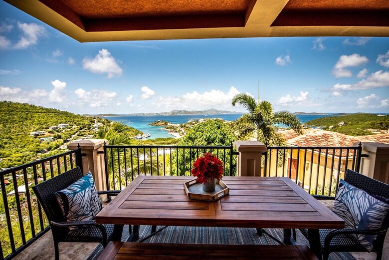 Home Exchange in St. John, USVI, outdoor dining table views
