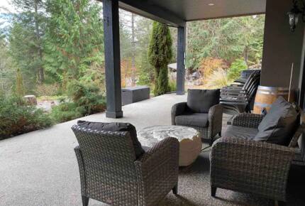 Home Exchange in British Columbia covered patio living space