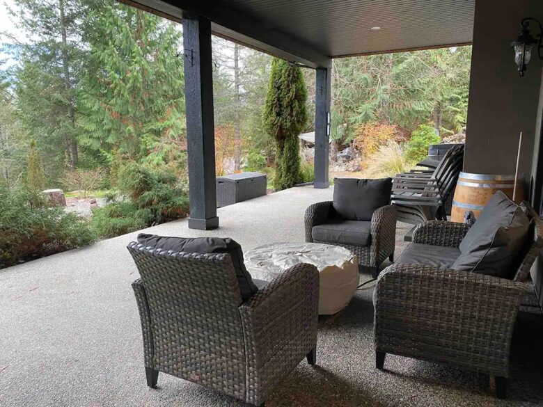 Home Exchange in British Columbia covered patio living space