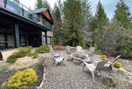 Home Exchange in British Columbia large fire pit area