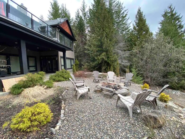 Home Exchange in British Columbia large fire pit area