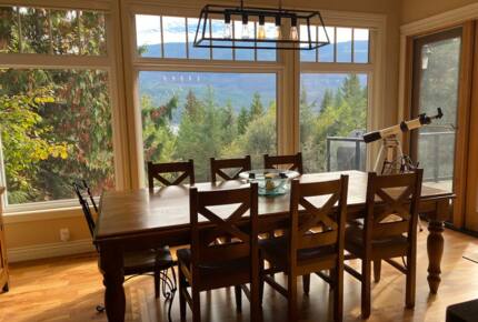 Home Exchange in British Columbia dining area panoramic views
