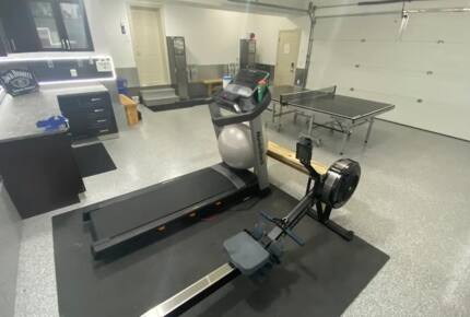 Home Exchange in British Columbia garage gym and ping pong