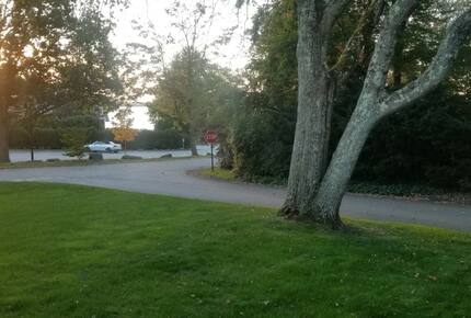 Home Exchange in Jamestown, RI, corner lot with manicured lawn