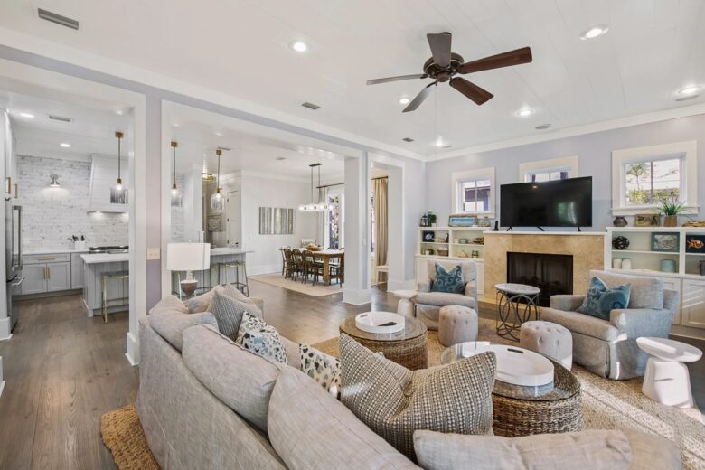 Home Exchange in Santa Rosa Beach, FL, open concept living room