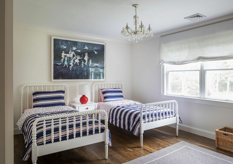 Home Exchange in Sag Harbor, NY, whimsical twin bedroom