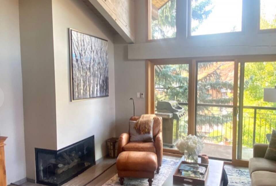 Home Exchange in Snowmass, CO, fireplace in living room