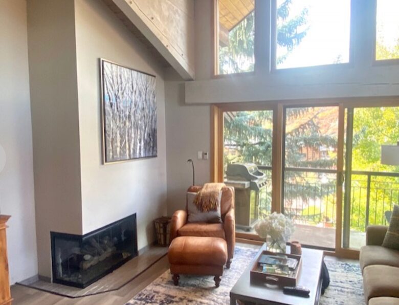 Home Exchange in Snowmass, CO, fireplace in living room