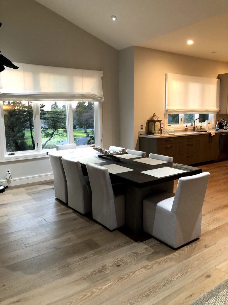 Dining table with seating for 8