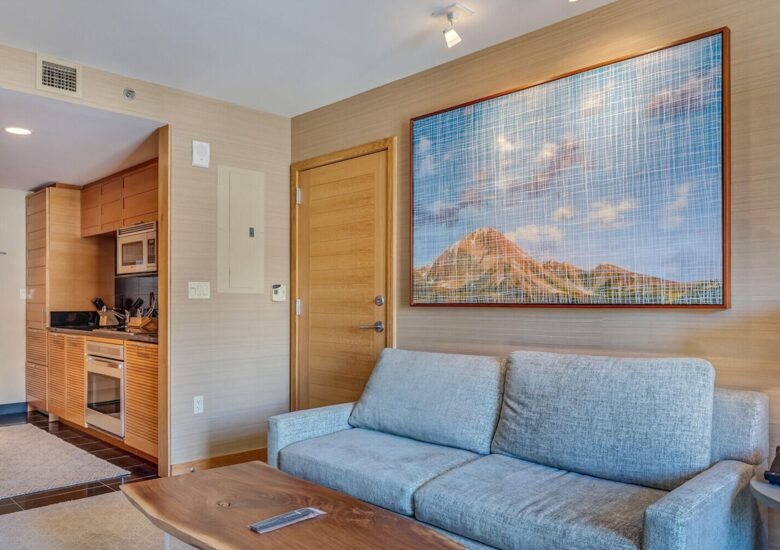 Living room open to kitchen