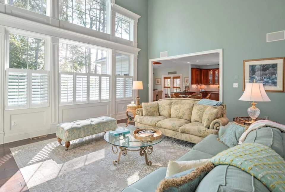 Spacious sun-filled living room