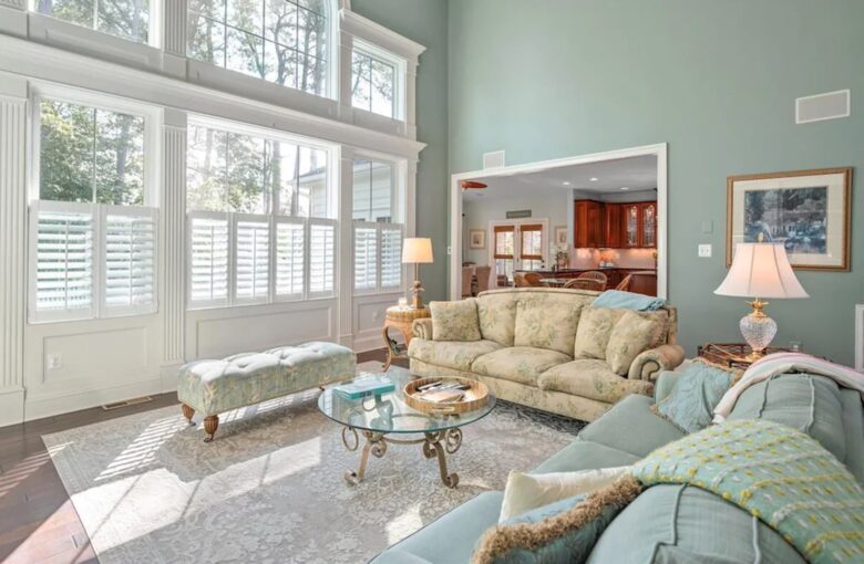 Spacious sun-filled living room