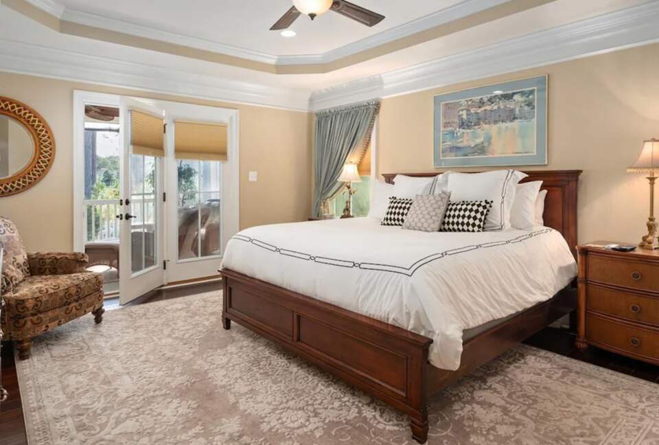 First floor master suite with access to patio