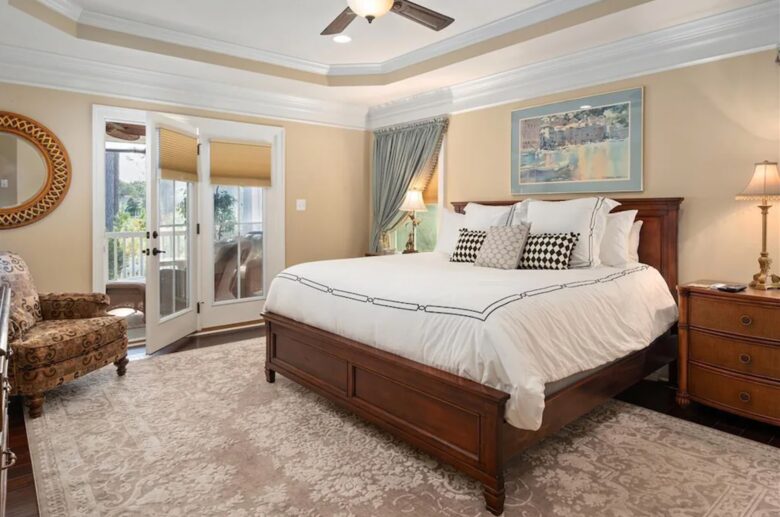 First floor master suite with access to patio