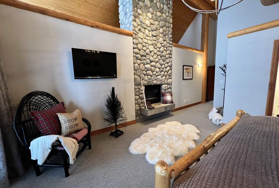 Master bedroom gas fireplace