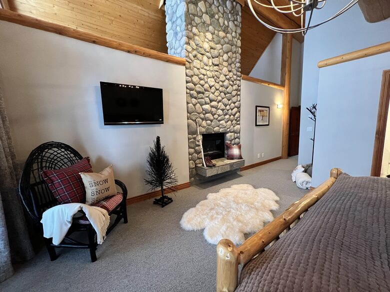 Master bedroom gas fireplace