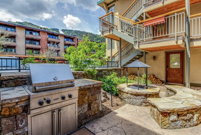 Home Exchange in Aspen, CO, community outdoor grilling area