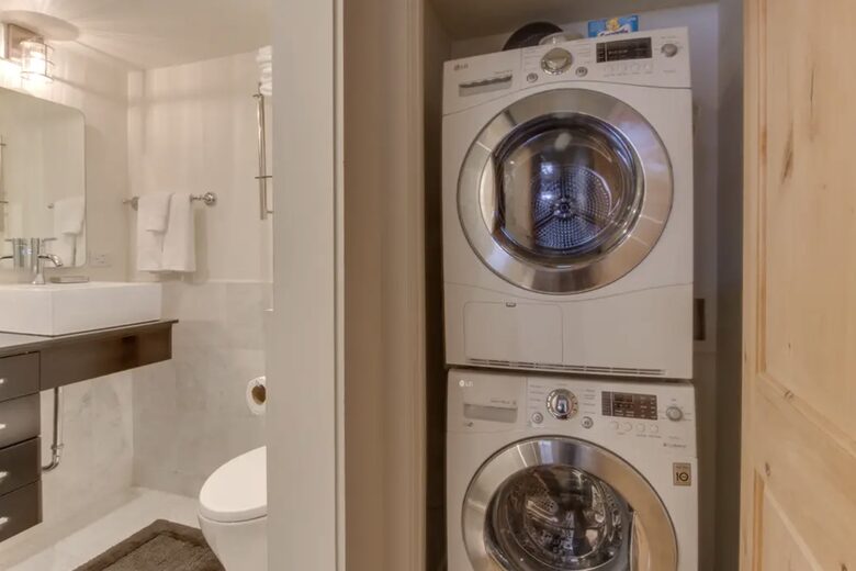 Home Exchange in Aspen, CO, laundry closet for perfect convenience