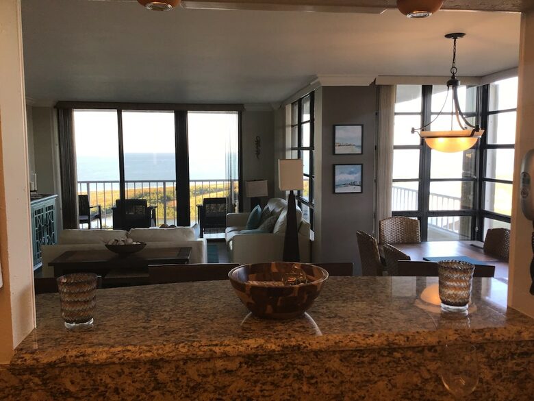 Home Exchange in Marco Island, FL counter seating with views