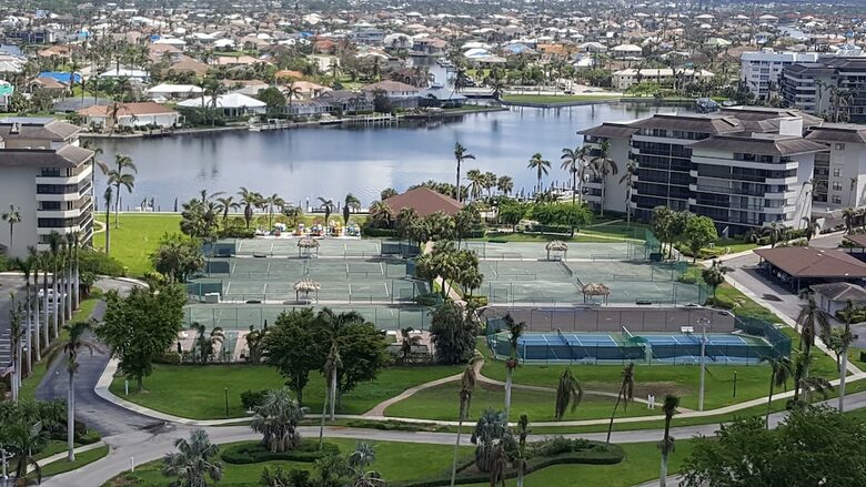 Home Exchange in Marco Island, FL tennis courts on property