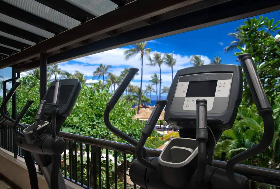 Home Exchange in Maui, HI, workout with an incredible view