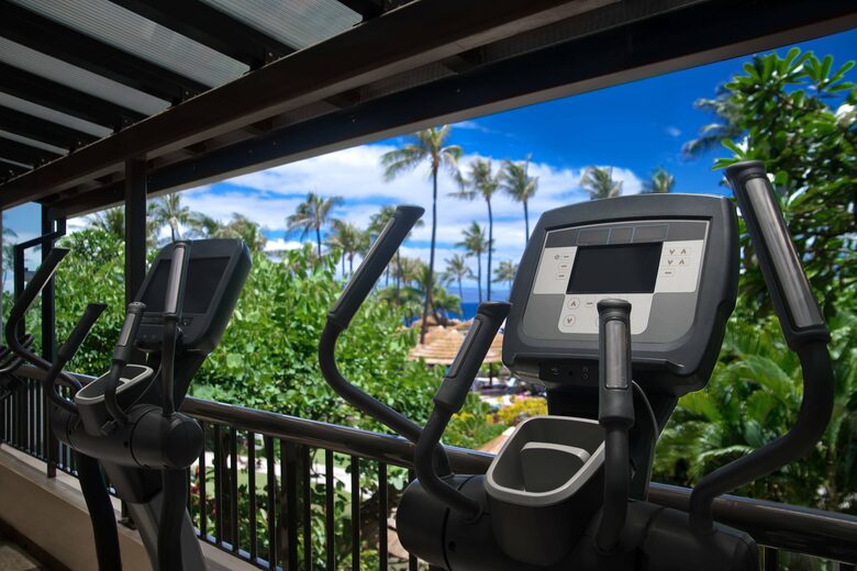 Home Exchange in Maui, HI, workout with an incredible view