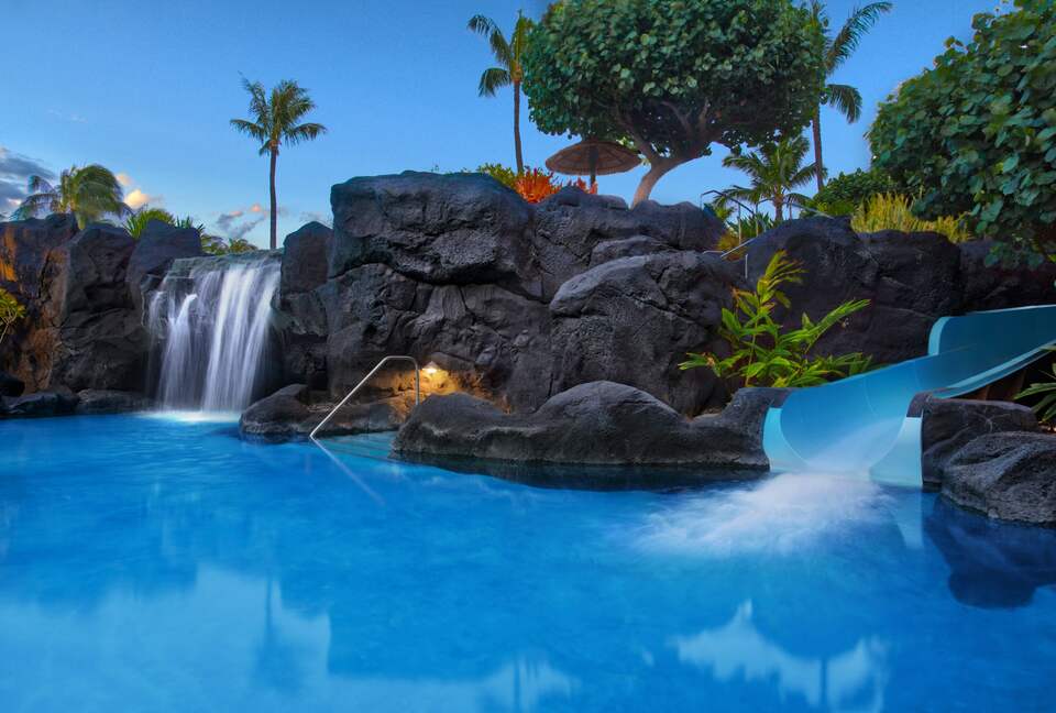 Home Exchange in Maui, HI, more slides into the blue pools