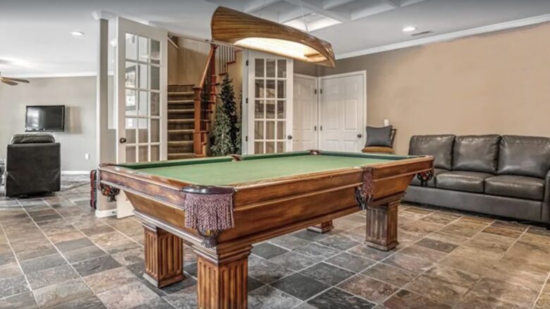 Game room with pool table