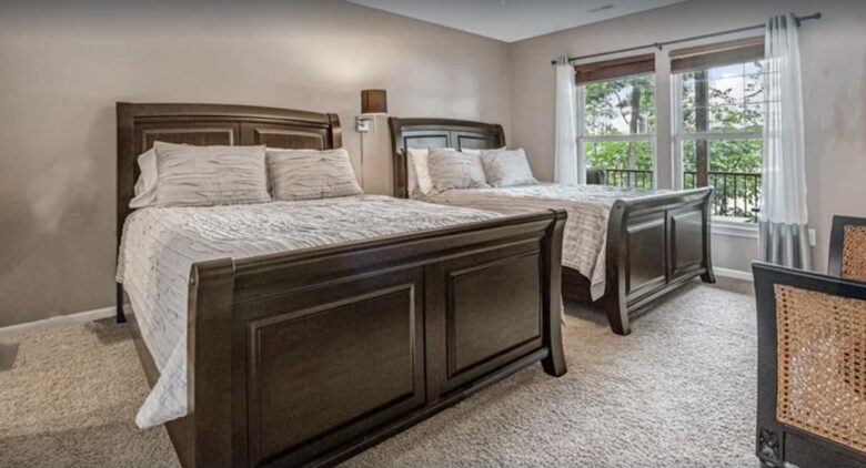 guest room with two queen beds