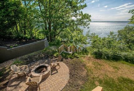 Home Exchange in Nisswa, MN, fire-pit with views of Lake Gull