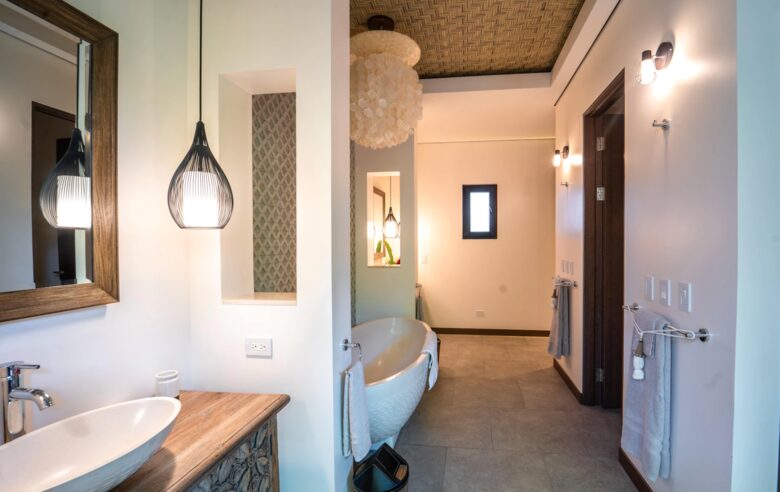 Spacious master bathroom