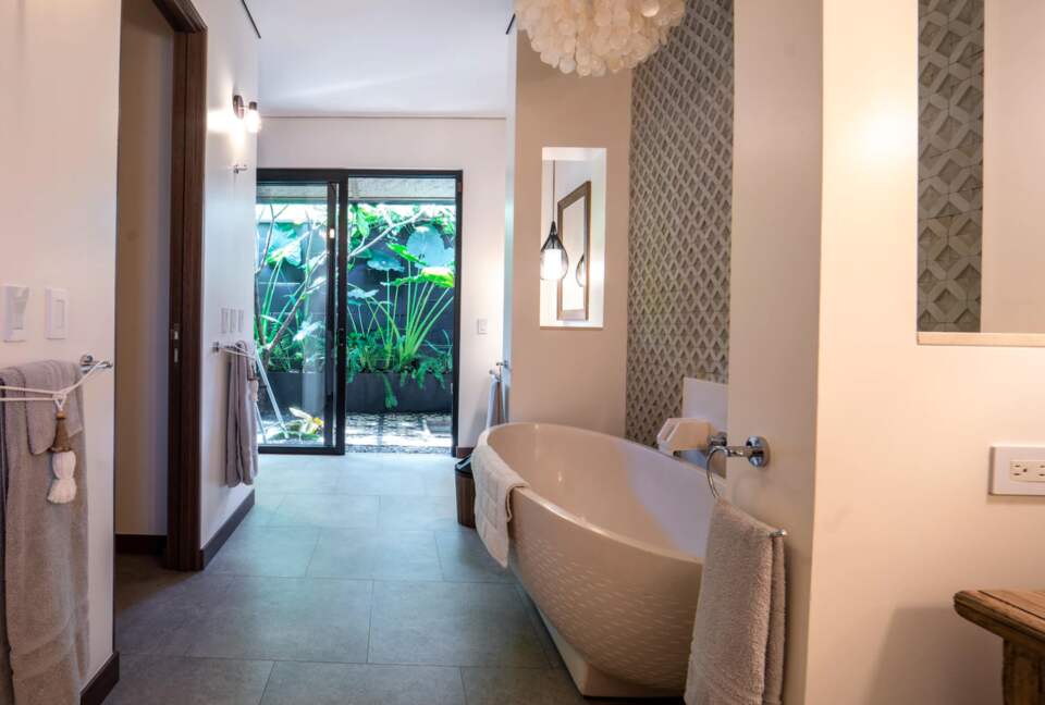 Spacious master bathroom